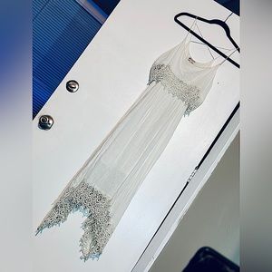 Boho spaghetti strap crochet maxi dress